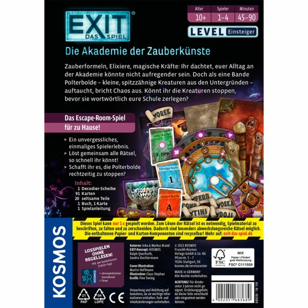 EXIT - The Game: The Academy of Magic Arts, společenská hra