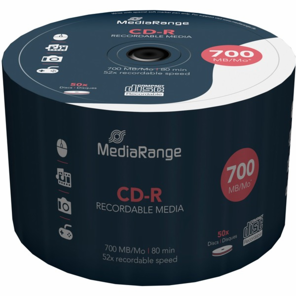 CD-R MediaRange 700MB 52x SPINDL (50pack)