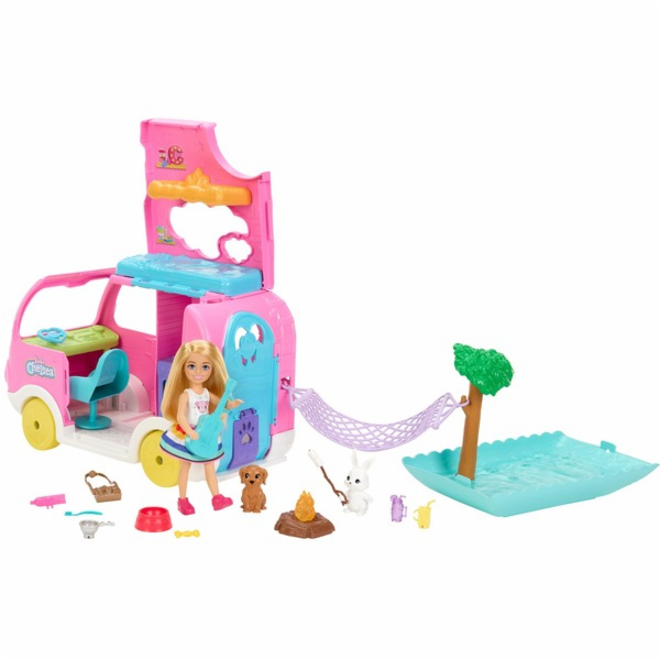 Mattel Barbie Chelsea 2 v 1 karavan, hračkářská autíčka
