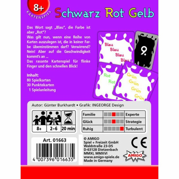Černá Červená Žlutá Refresh, balíček karet