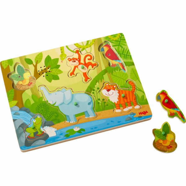Zvukově poutavé puzzle HABA v džungli