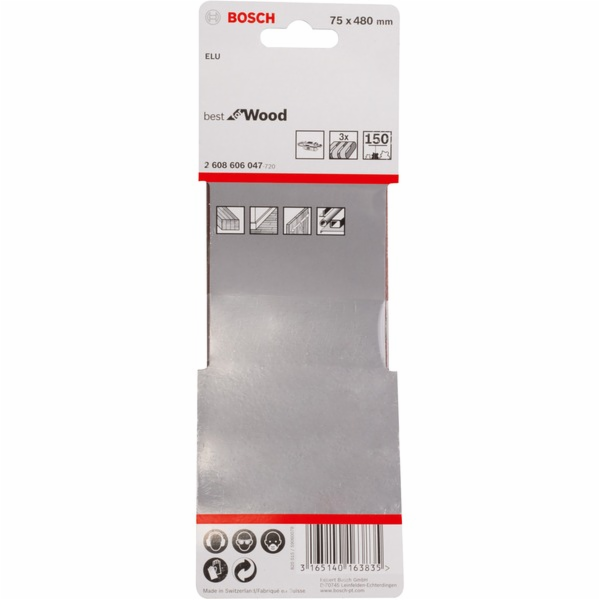 Bosc brusné pásy 75x480mm P 150 3 kusy 2608606047