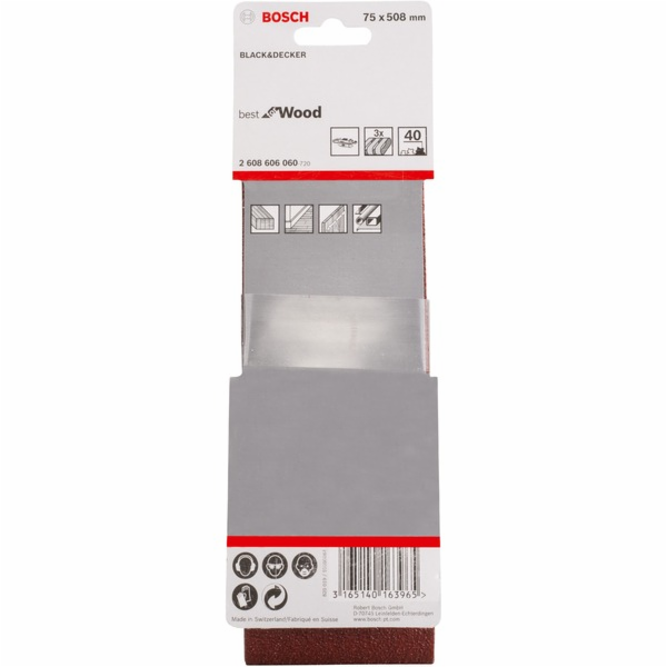 Bosc brusné pásy 75x508mm P 40 3 kusy