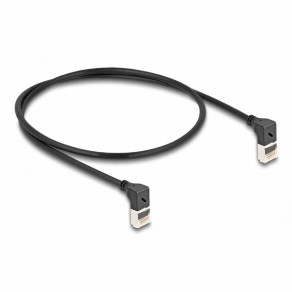 Patch kabel RJ-45 Cat.6a S/FTP, Slim 90° úhlový