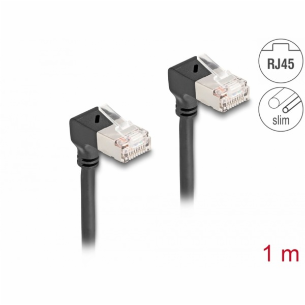 Patch kabel RJ-45 Cat.6a S/FTP, Slim 90° úhlový