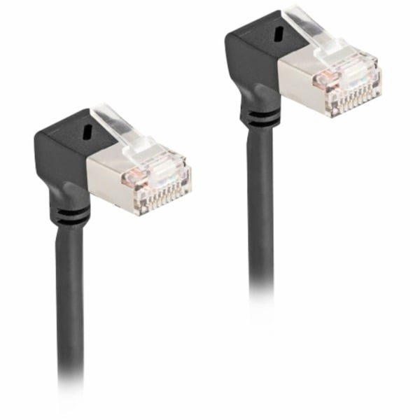 Patch kabel RJ-45 Cat.6a S/FTP, Slim 90° úhlový