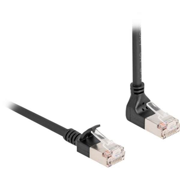 Patch kabel RJ-45 Cat.6a S/FTP, Slim 90° úhlový