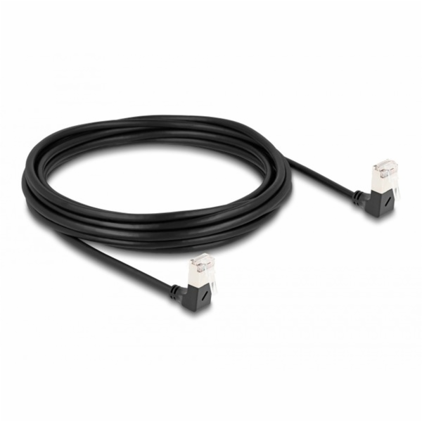 Patch kabel RJ-45 Cat.6a S/FTP, Slim 90° úhlový