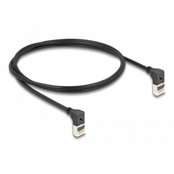 Patch kabel RJ-45 Cat.6a S/FTP, Slim 90° úhlový