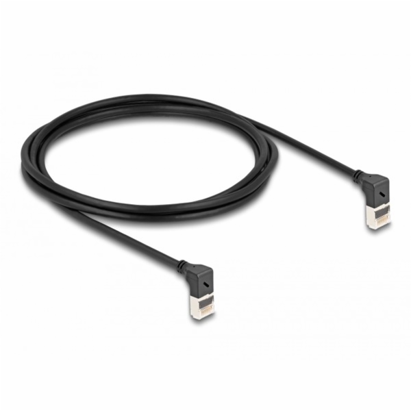 Patch kabel RJ-45 Cat.6a S/FTP, Slim 90° úhlový