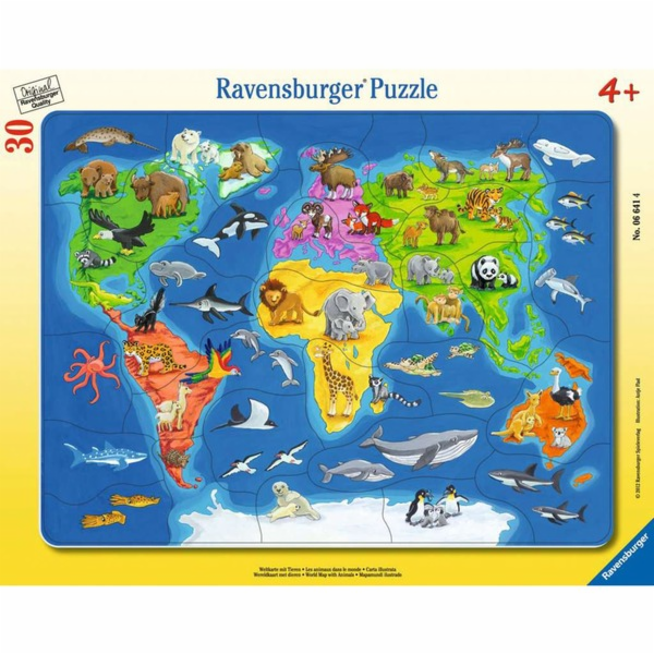 Dětská puzzle mapa světa se zvířátky