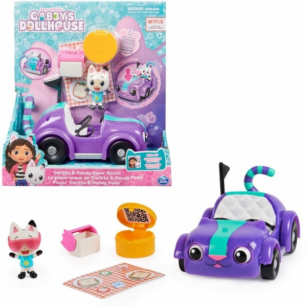 Gabby's Dollhouse - autíčko Carlita s figurkou Pandy Paws...