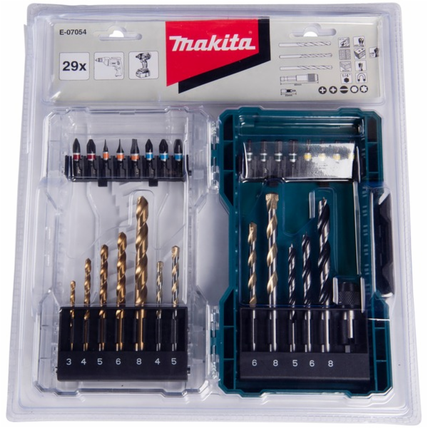 Sada vrtáků a bitů Makita E-07054, 29 kusů