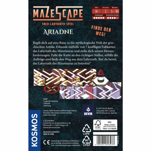 KOSMOS Mazescape Ariadne, logická hra