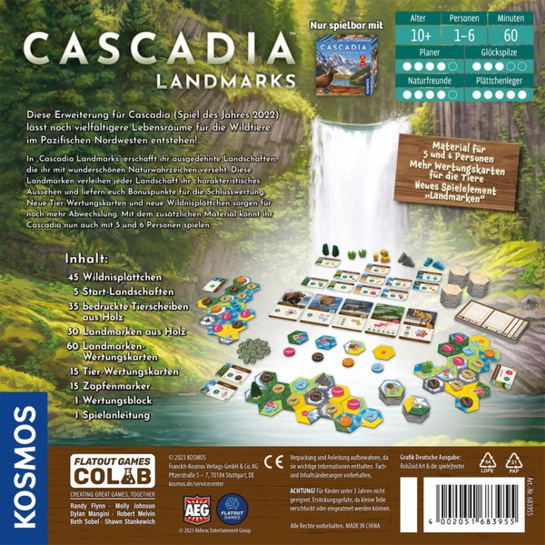 KOSMOS Cascadia Landmarks, desková hra