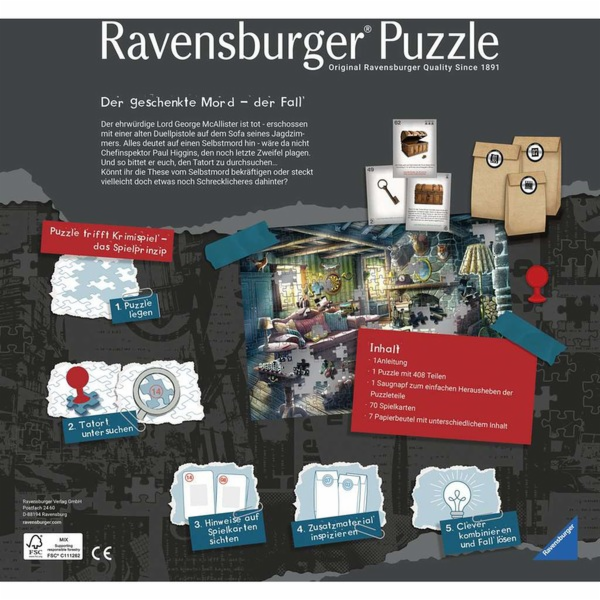 Ravensburger Puzzle X Crime: Dar vraždy