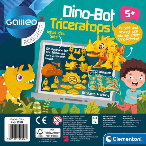 Clementoni Galileo Robotics DinoBot Triceratops, figurka ...