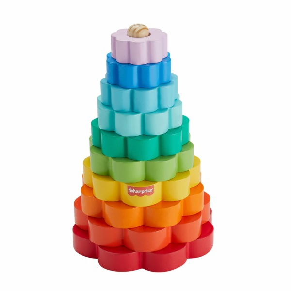 Dovednostní hra na stohování dřevěných kroužků Fisher-Price