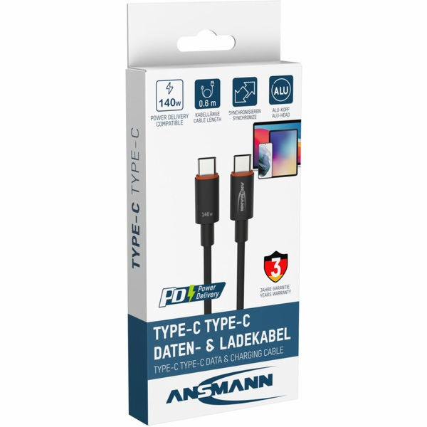 Kabel Ansmann USB 2.0, zástrčka USB-C > zástrčka USB-C