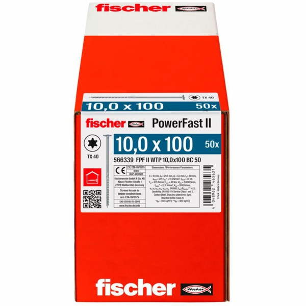 fischer vrut do dřeva PowerFast II 10,0x100 podložka hlav...