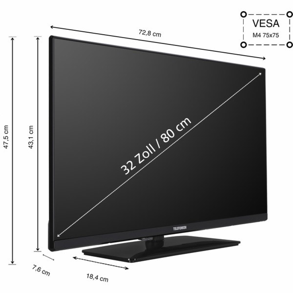 Telefunken XH32N750M, LED televize