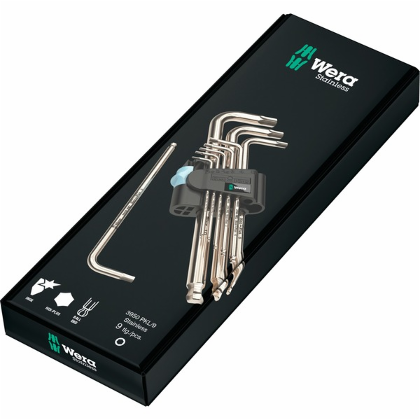 Wera 3950/9 Hex-Plus Stainless 1 SB sada L-klíčů, 9 kusů,...