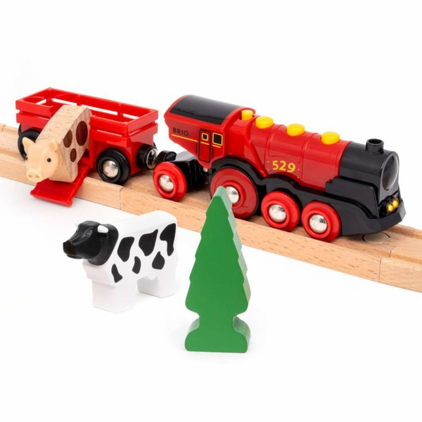BRIO World Red Lola Farm Train Set, Train
