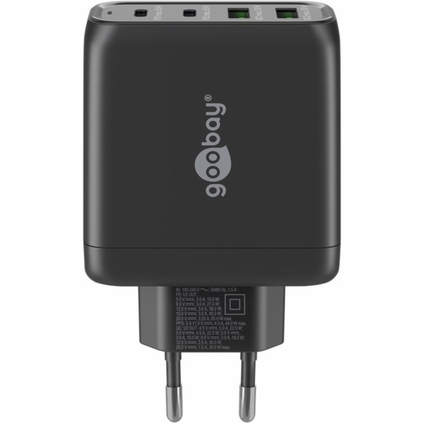 goobay USB-C víceportová rychlá nabíječka, PD, GaN, 68 wattů