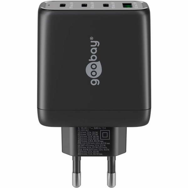 goobay USB-C víceportová rychlá nabíječka, PD, GaN, 68 wattů