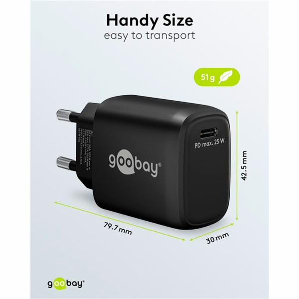 Goobay USB-C PD GaN rychlonabíječka 25W