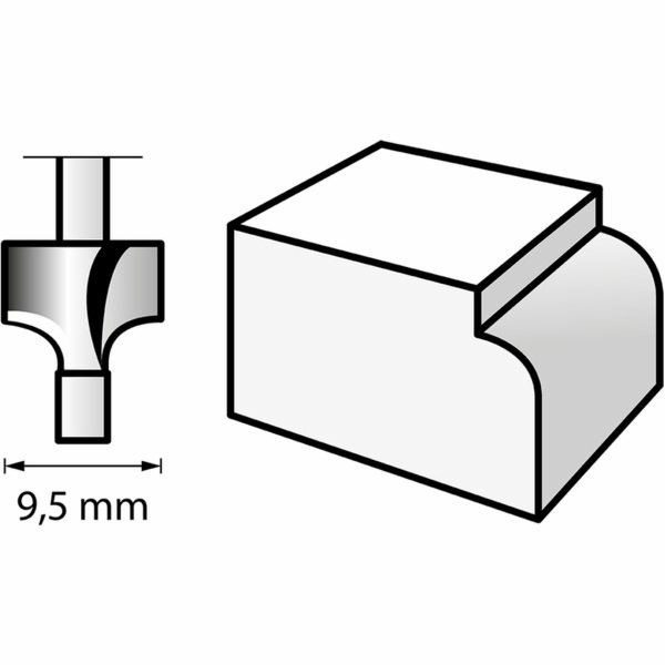 Dremel HSS zaoblovací fréza s čepem O 9,5 mm (612)