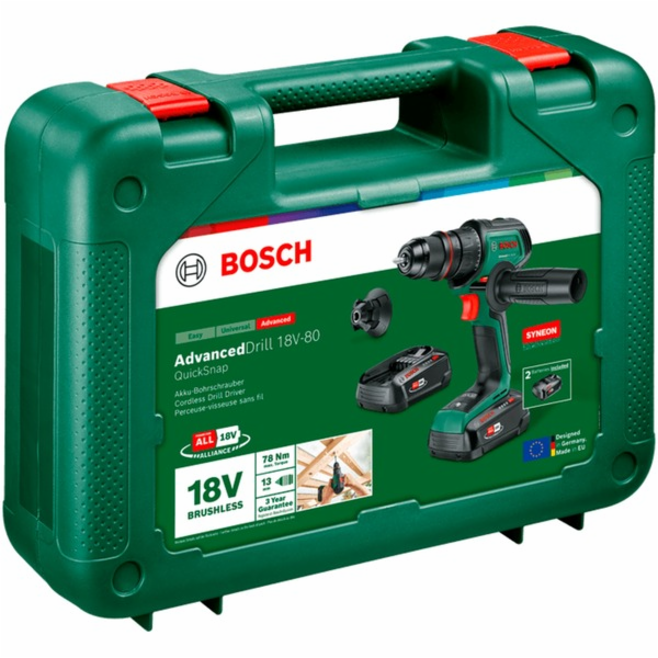 Aku vrtací šroubovák Bosch AdvancedDrill 18V-80 QuickSnap