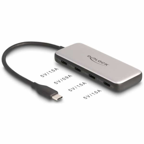 DeLOCK USB 10 Gbps USB Type-C Hub se 4 x USB Type-C, USB hub