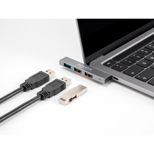 DeLOCK 3portový tenký USB hub s USB Type-C