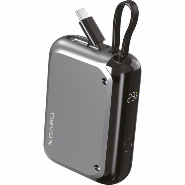 Nevox POWERBANK 10000mAh, integrovaný USB-C kabel