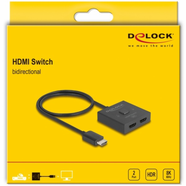 DeLOCK HDMI Switch 2 > 1 obousměrný 8K