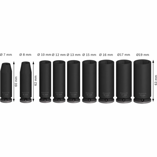 Bosch "PRO Impact sada nástrčných 3/8", 9 kusů"