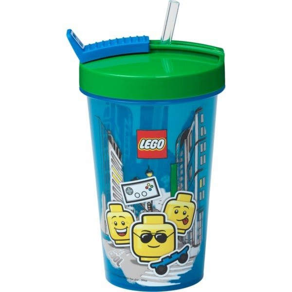 LEGO hrnek Room Copenhagen s brčkem Iconic Boy Bright Blue