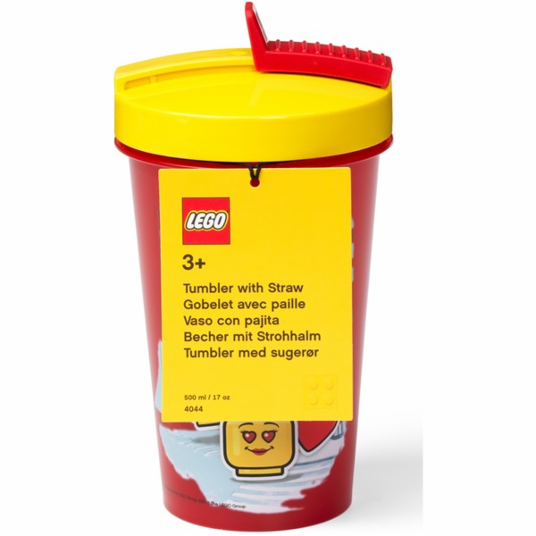 Room Copenhagen LEGO hrnek s brčkem Iconic Girl Bright Red