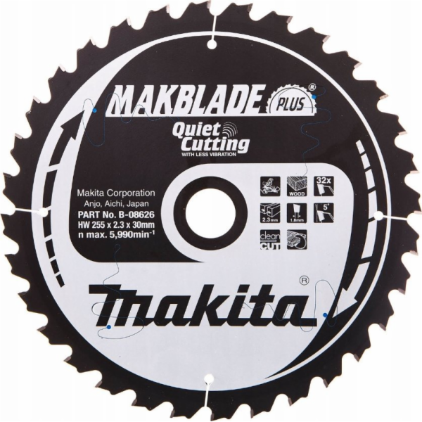 Makita KRUHOVÁ PILA NA DŘEVO 255 x 30mm 32ZUB >>>B-32459