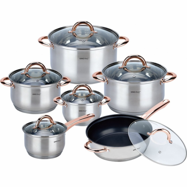 KingHoff OCELOVÉ HRNCE 12 EL. KINGHOFF ROSEGOLD KH-1765