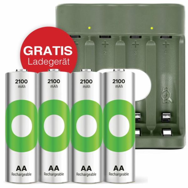 GP ReCyko 4-Port USB Charger B441 incl. 4xAA 2100mH batte...