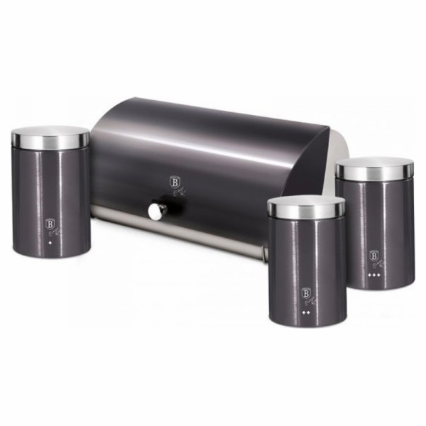 Chlebník a sada dóz na potraviny 4 ks Carbon PRO Line BH-...