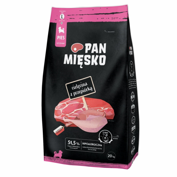 PAN MIESKO Telecí maso s křepelkou L štěně - sušené mléko...