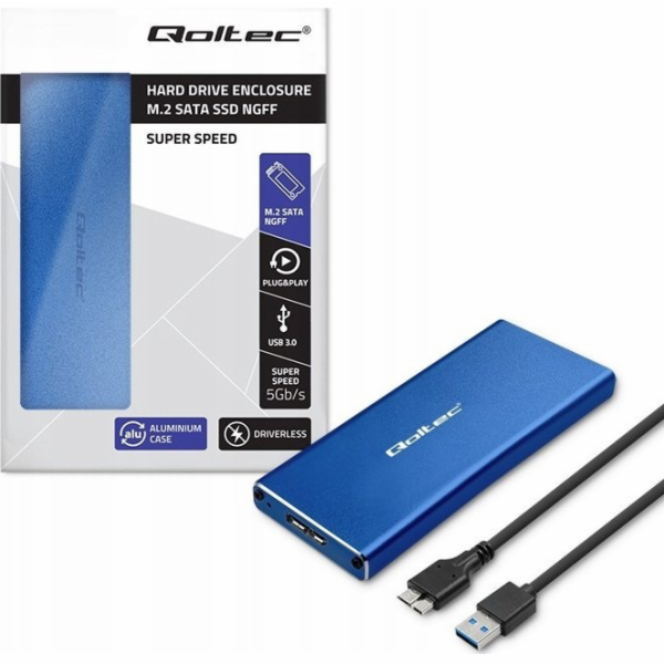 Qoltec 51832 Kryt | M.2 SSD disk | SATA | NGFF| USB 3.0 |...