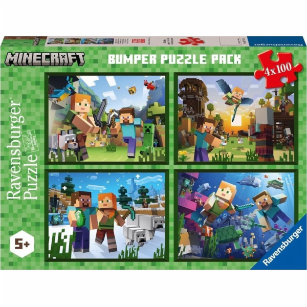 Ravensburger RAV puzzle 4v1 Minecraft 05716