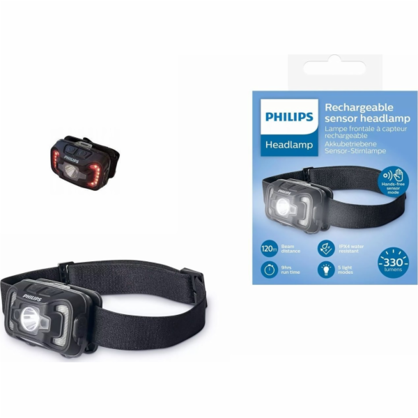 Philips LED Stirnlampe 330 Lumen Wiederaufladbar IPX4