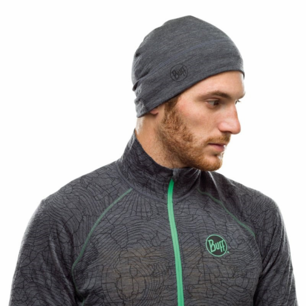 Kšiltovka BUFF MERINO LIGHTWEIGHT BEANIE SOLID GREY velik...
