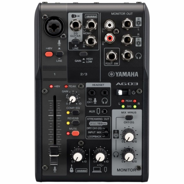 Yamaha AG03 MK2 - Tříkanálový mixážní pult pro živé vysíl...