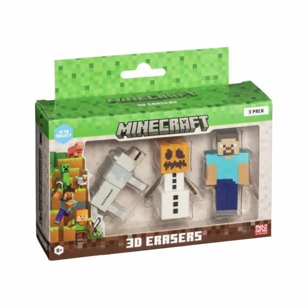 MINECRAFT 3D ERASERS - 3 PACK VER.B